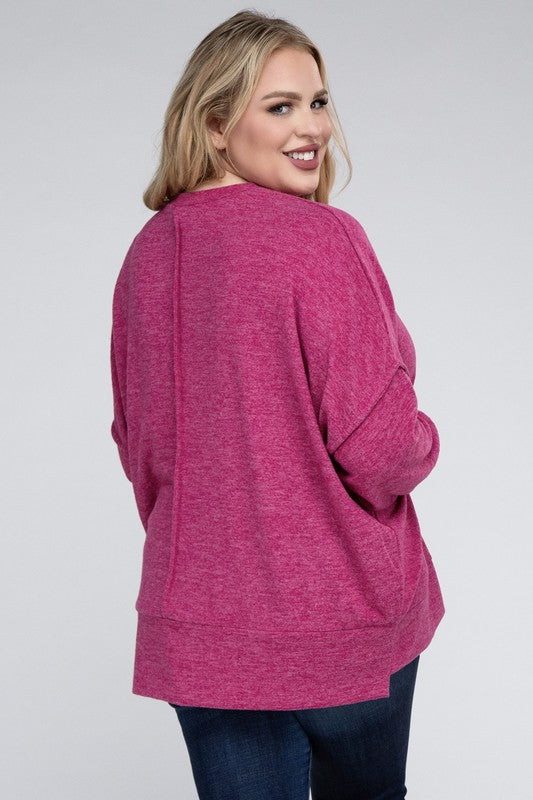 Curvy Brushed Melange Sweater (5 Colors)