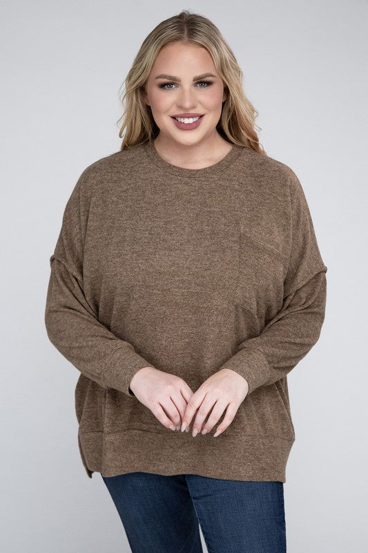 Curvy Brushed Melange Sweater (5 Colors)