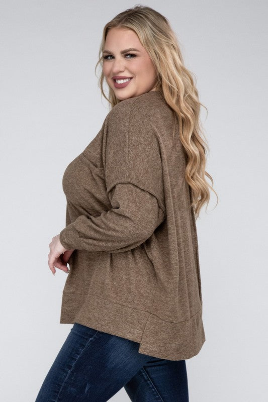 Curvy Brushed Melange Sweater (5 Colors)