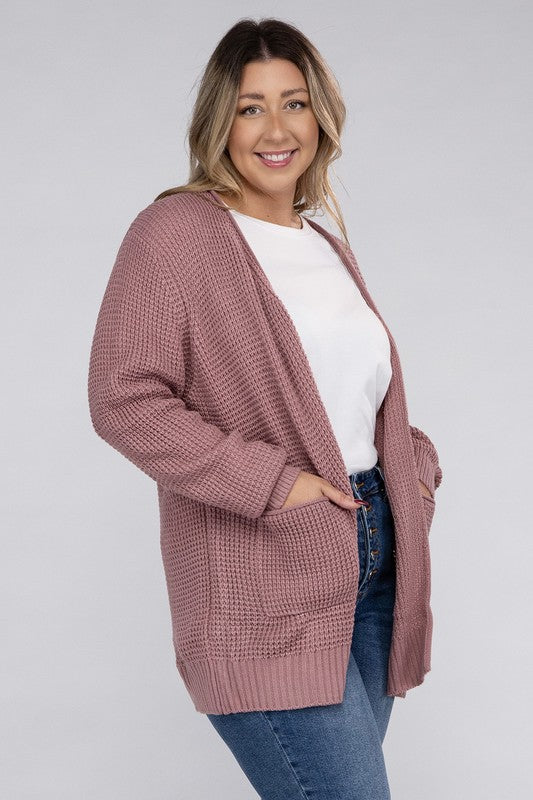 Curvy Waffle-Knit Sweater (5 Colors)