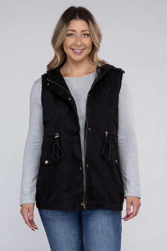 Curvy Military Hoodie Vest (2 Colors)