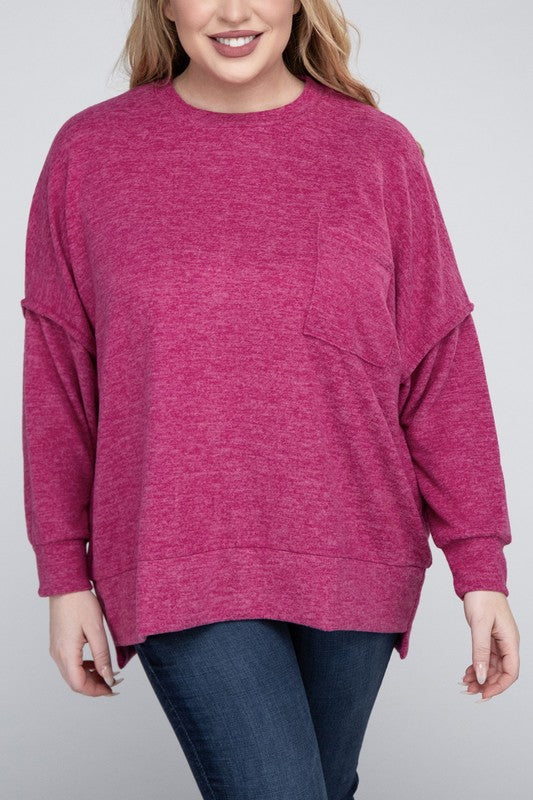 Curvy Brushed Melange Sweater (5 Colors)