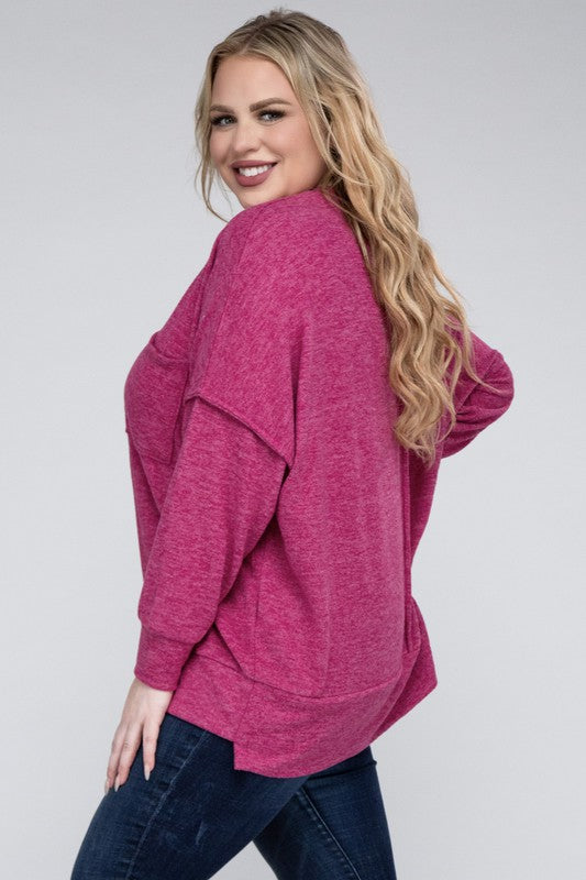 Curvy Brushed Melange Sweater (5 Colors)