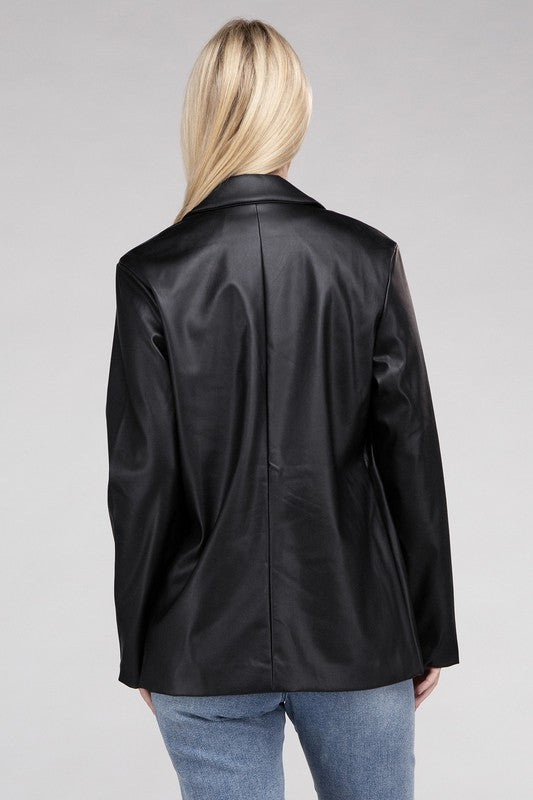 Eleanor Faux Leather Blazer (3 Colors)