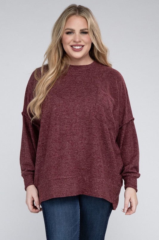 Curvy Brushed Melange Sweater (5 Colors)