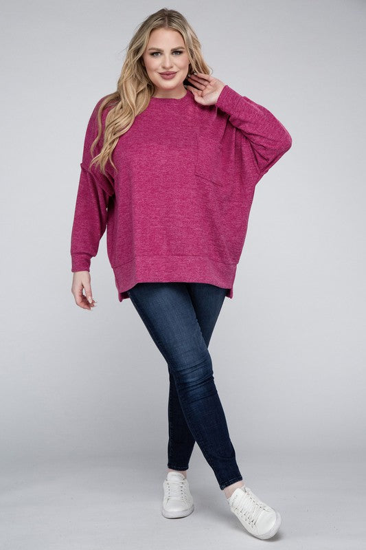 Curvy Brushed Melange Sweater (5 Colors)