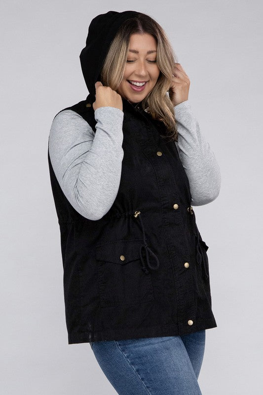 Curvy Military Hoodie Vest (2 Colors)