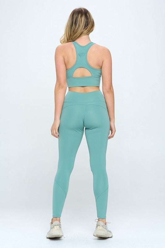 Two Piece Activewear Set with Cut-Out Detail (5 Colors)