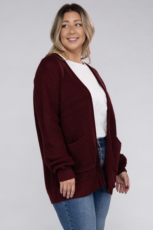 Curvy Waffle-Knit Sweater (5 Colors)