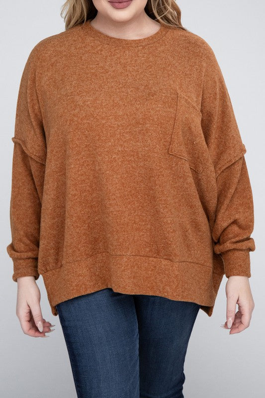 Curvy Brushed Melange Sweater (5 Colors)