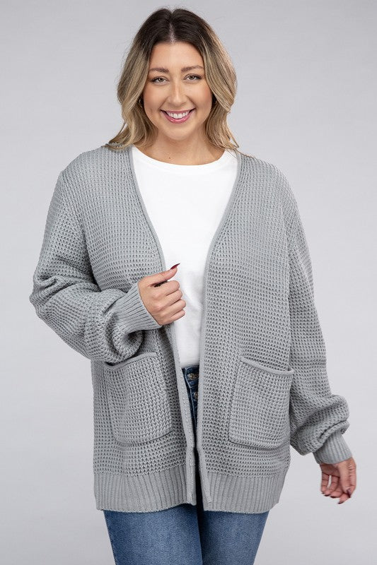 Curvy Waffle-Knit Sweater (5 Colors)