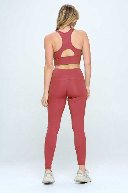 Two Piece Activewear Set with Cut-Out Detail (5 Colors)