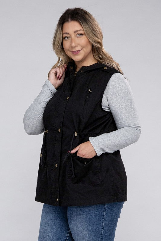 Curvy Military Hoodie Vest (2 Colors)