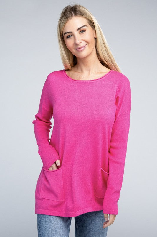 Viscose Front Pocket Sweater (5 Colors)