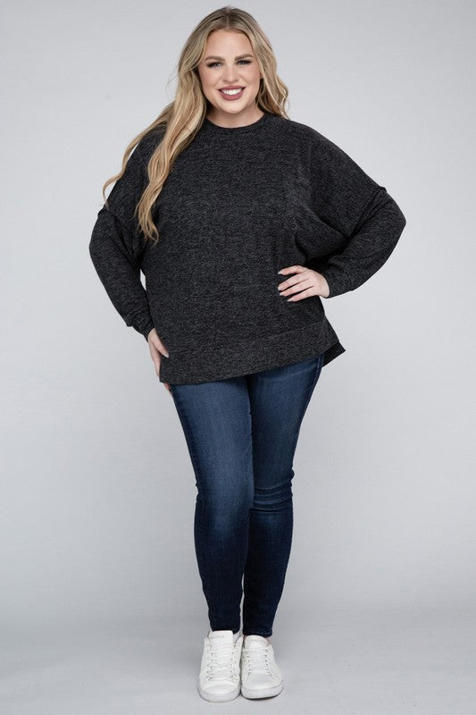 Curvy Brushed Melange Sweater (5 Colors)