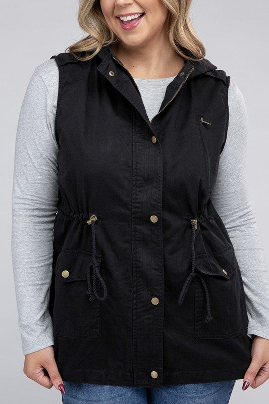 Curvy Military Hoodie Vest (2 Colors)