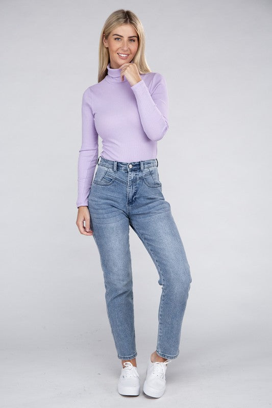 Lara Long-Sleeve Turtleneck Bodysuit