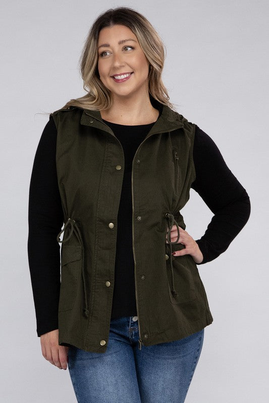 Curvy Military Hoodie Vest (2 Colors)