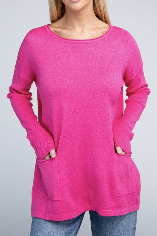 Viscose Front Pocket Sweater (5 Colors)