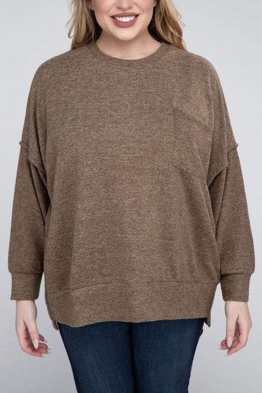 Curvy Brushed Melange Sweater (5 Colors)