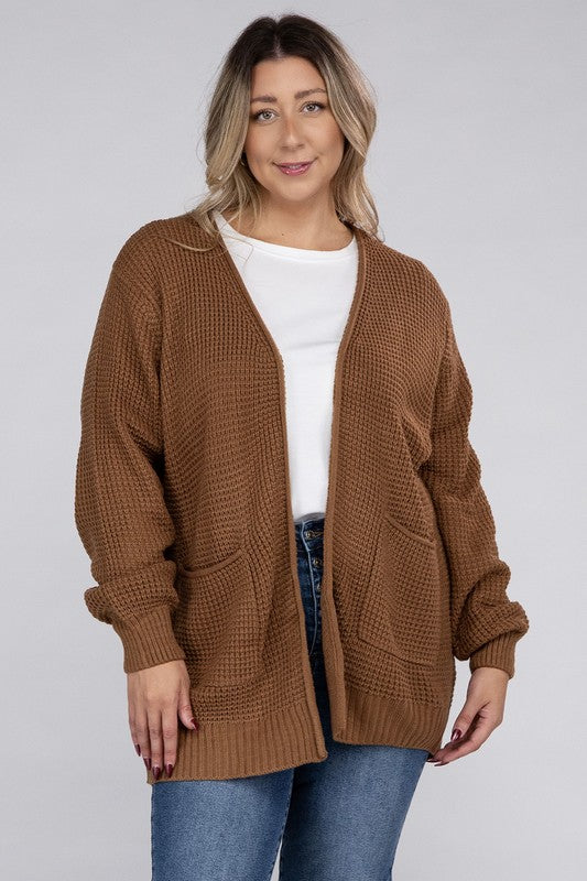 Curvy Waffle-Knit Sweater (5 Colors)