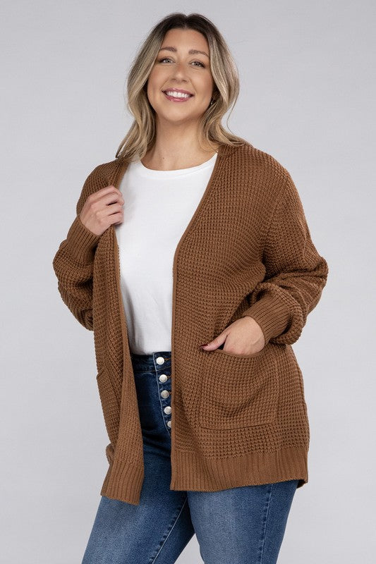 Curvy Waffle-Knit Sweater (5 Colors)