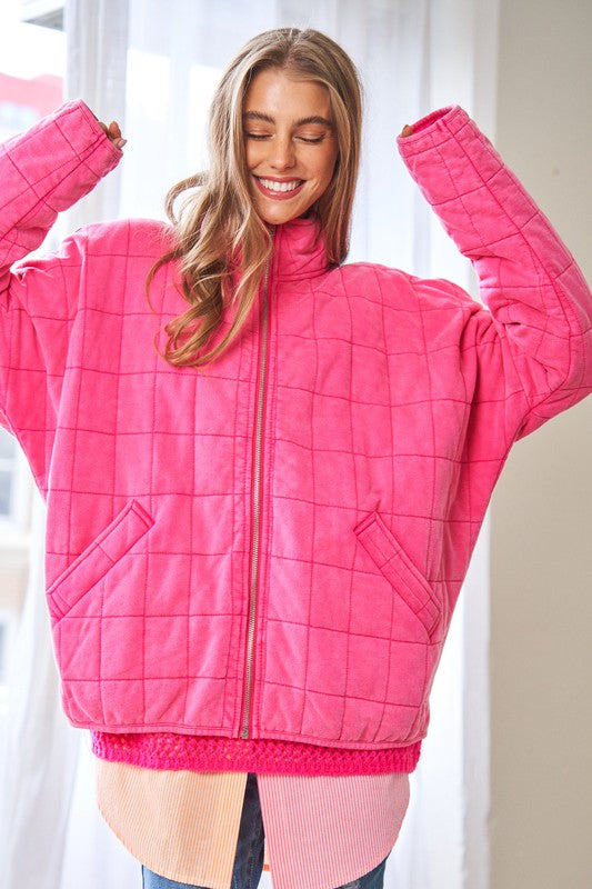 Washed Soft Comfy Oversized Quilted Jacket (4 Colors)