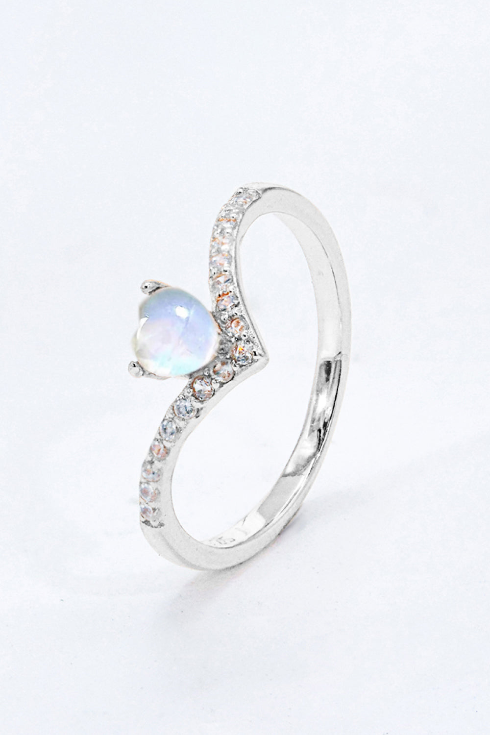 Moonstone Heart-Shaped Ring