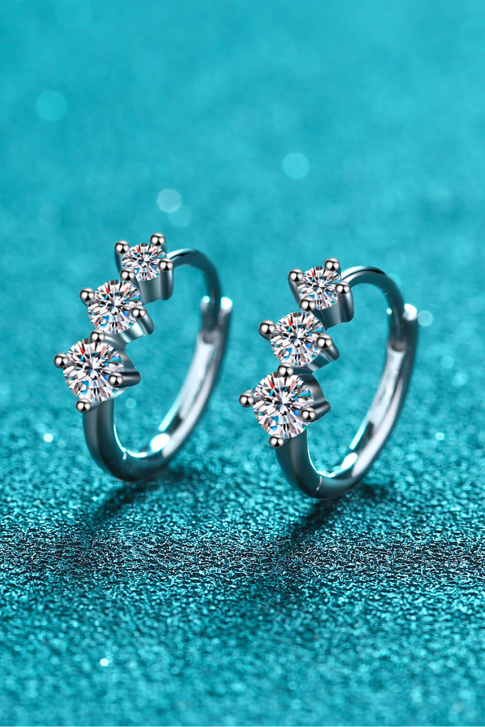 Moissanite Huggie Earrings