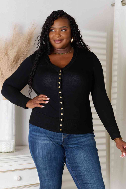 Ruby Buttoned Cardigan in Black