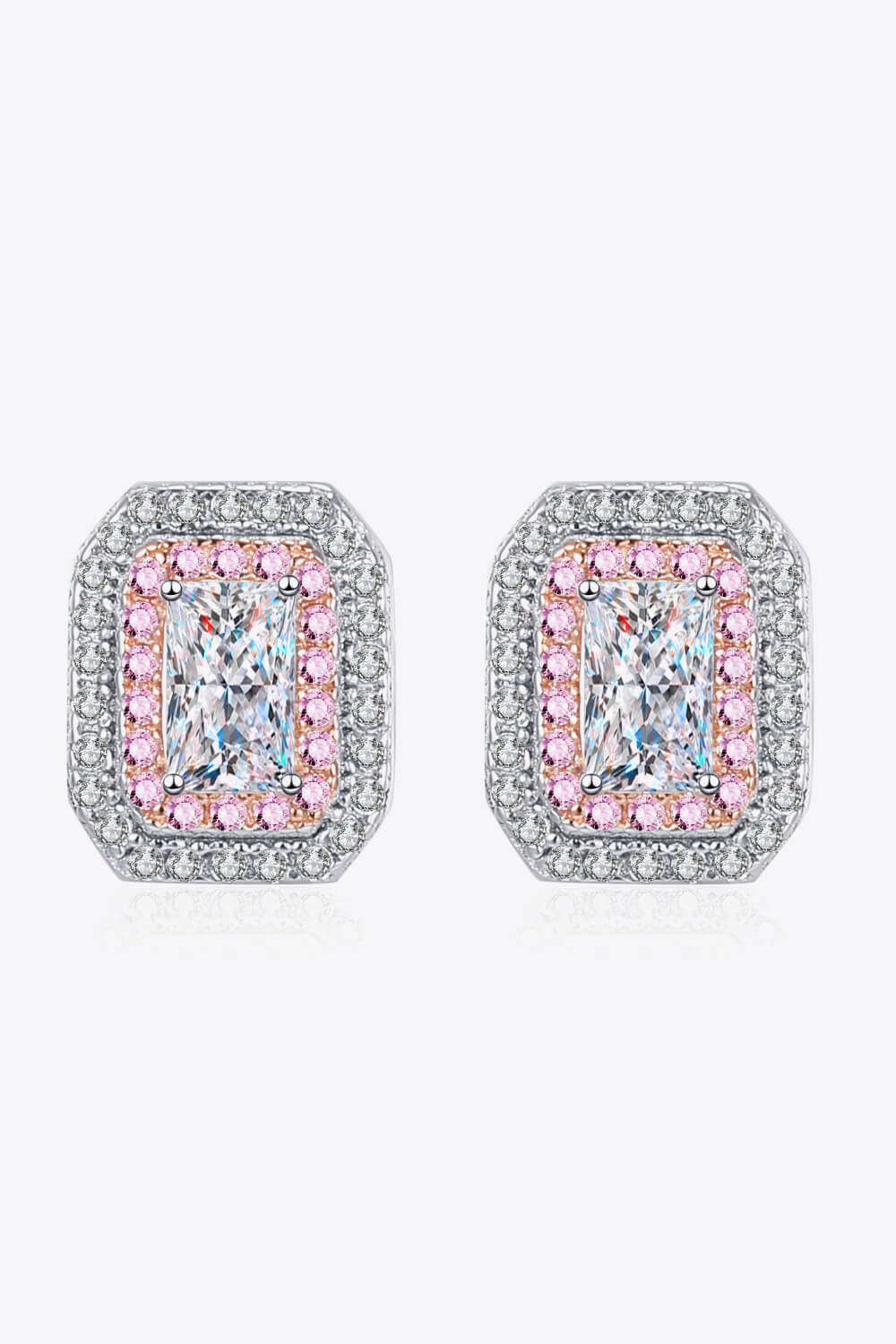 1 Carat Moissanite Geometric Stud Earrings