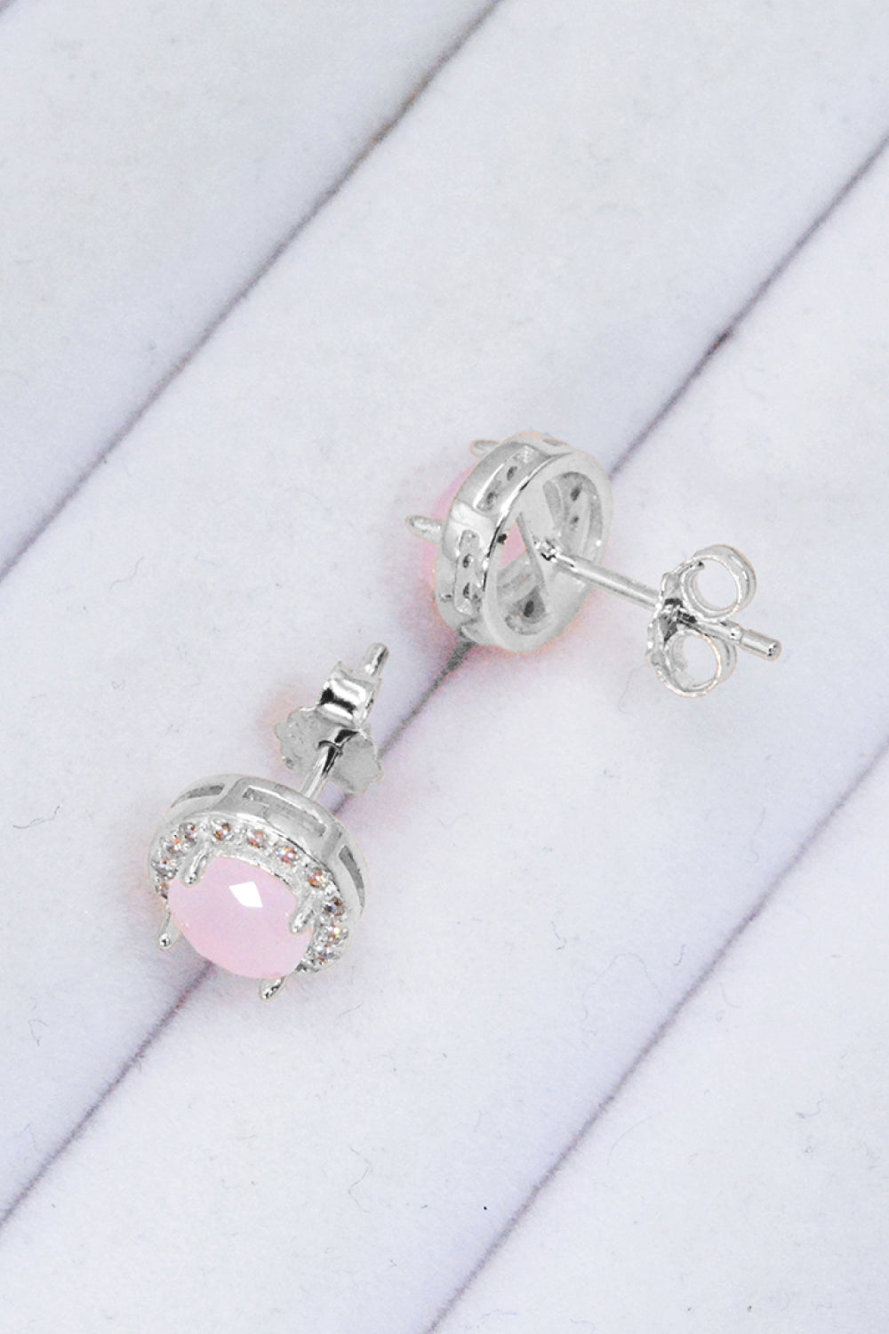 Sterling Silver Rose Quartz Earrings