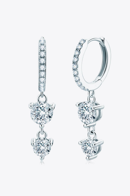 Be The One Moissanite Drop Earrings (Silver + Gold)