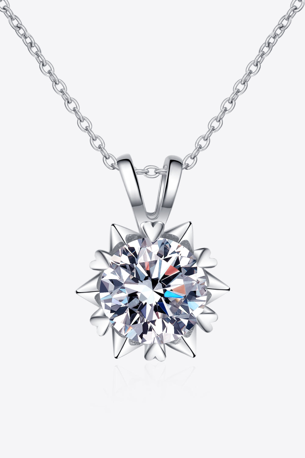 925 Sterling Silver Moissanite Pendant Necklace