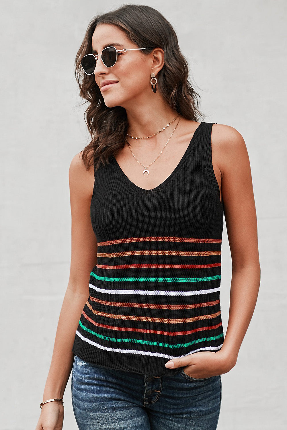 Vienna Striped Knit Tank (4 Colors)