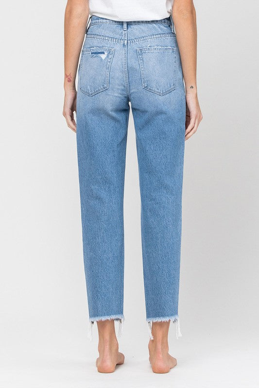 Vervet by Flying Monkey Raw Hem Mom Jeans