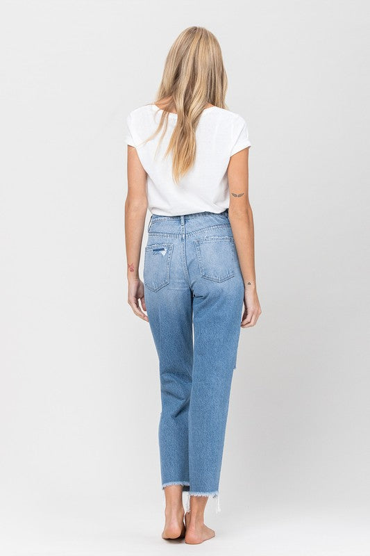 Vervet by Flying Monkey Raw Hem Mom Jeans