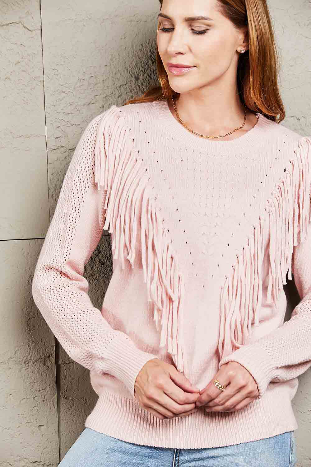 Country Girl Fringe Detail Sweater (5 Colors)