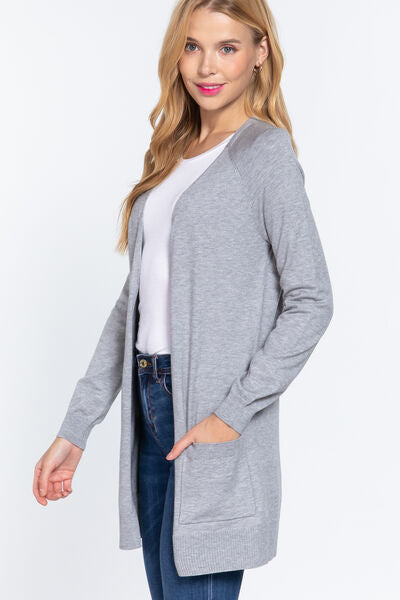 Julia Open Front Cardigan in Gray