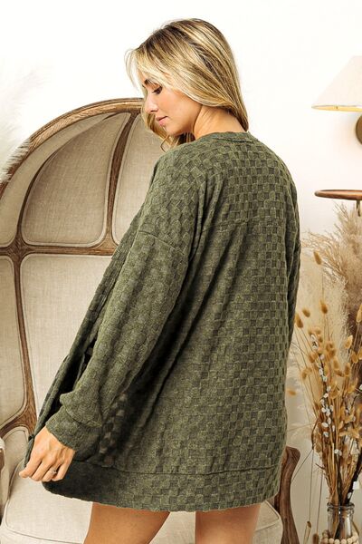 Olive Juice Checkered Cardigan