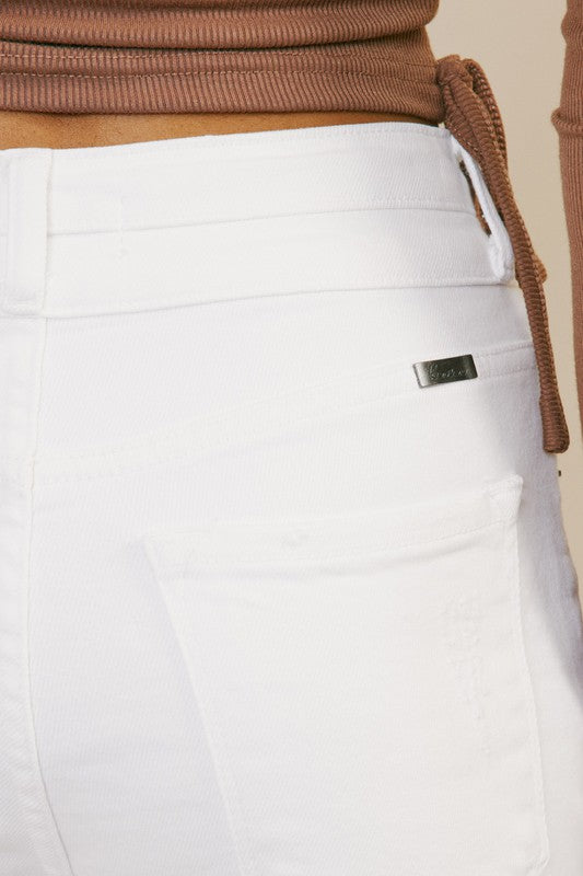 Kancan High Rise Straight Leg Jeans in White