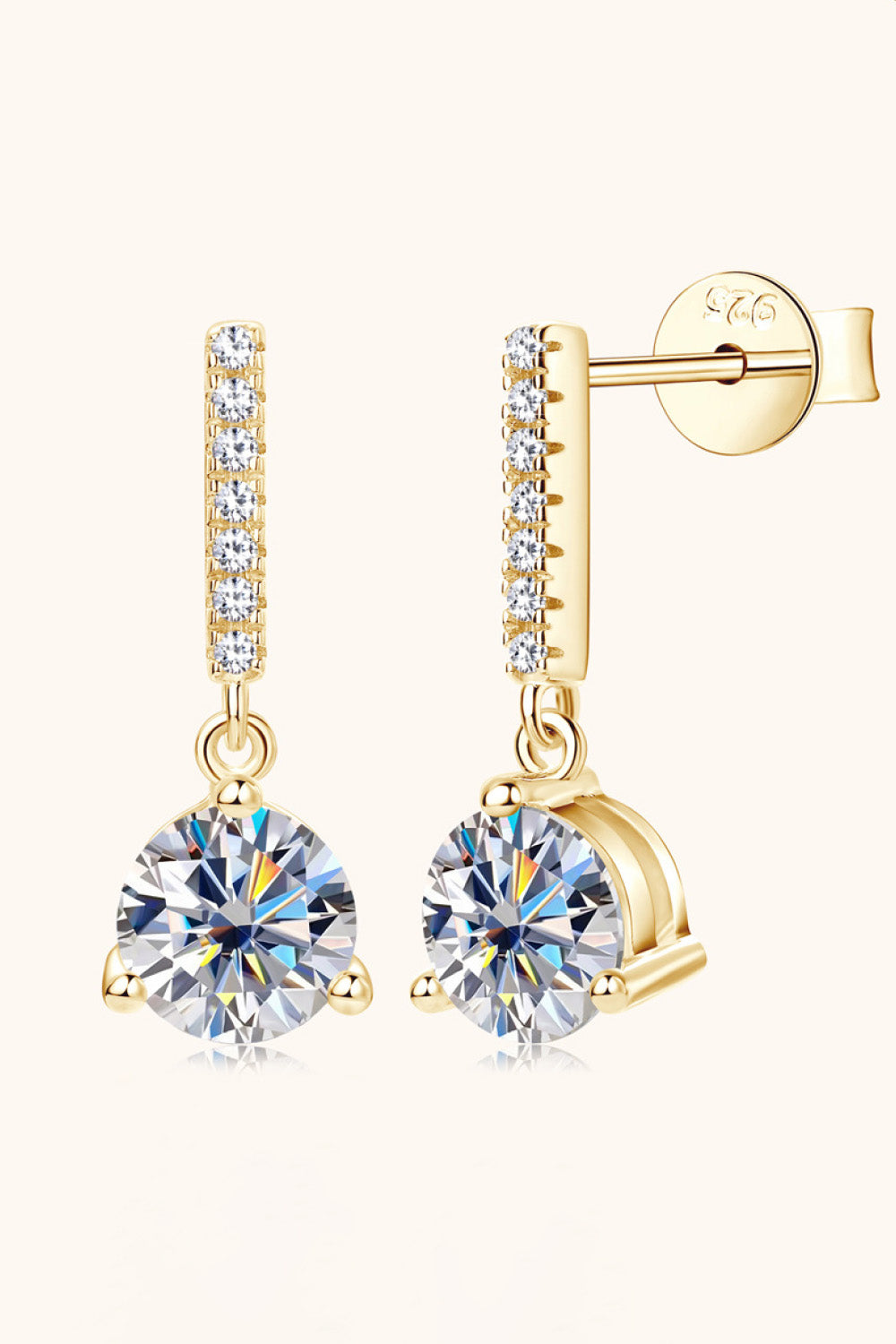 2 Carat Moissanite Drop Earrings (2 Metal Colors)