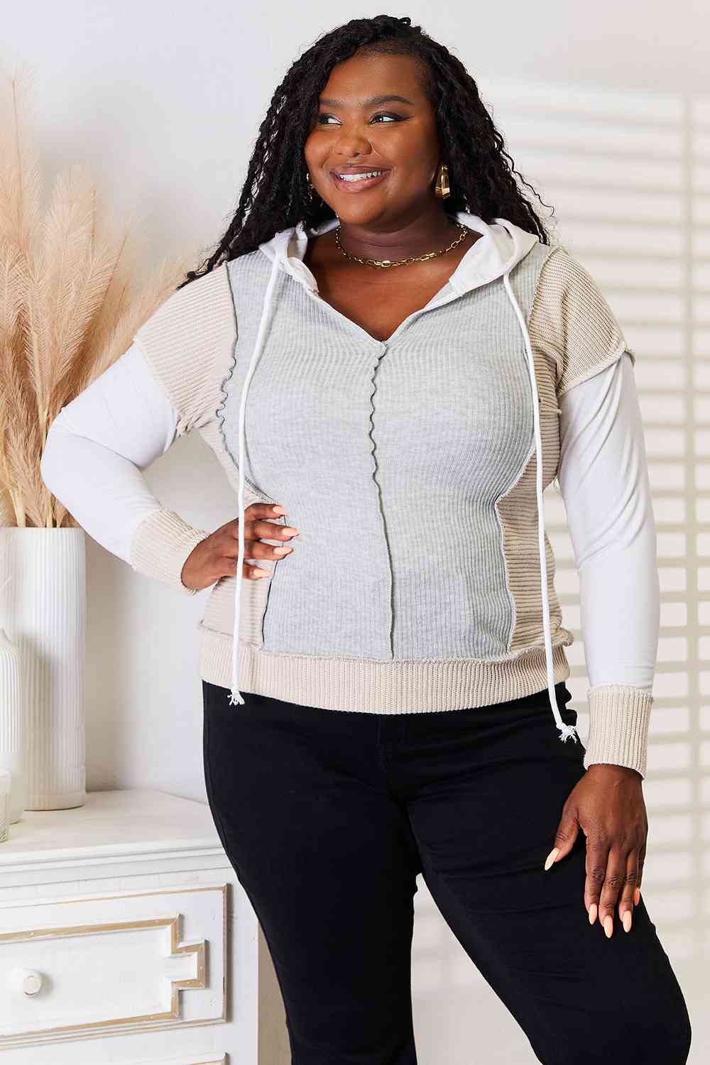 Derissa Exposed Seam Hoodie