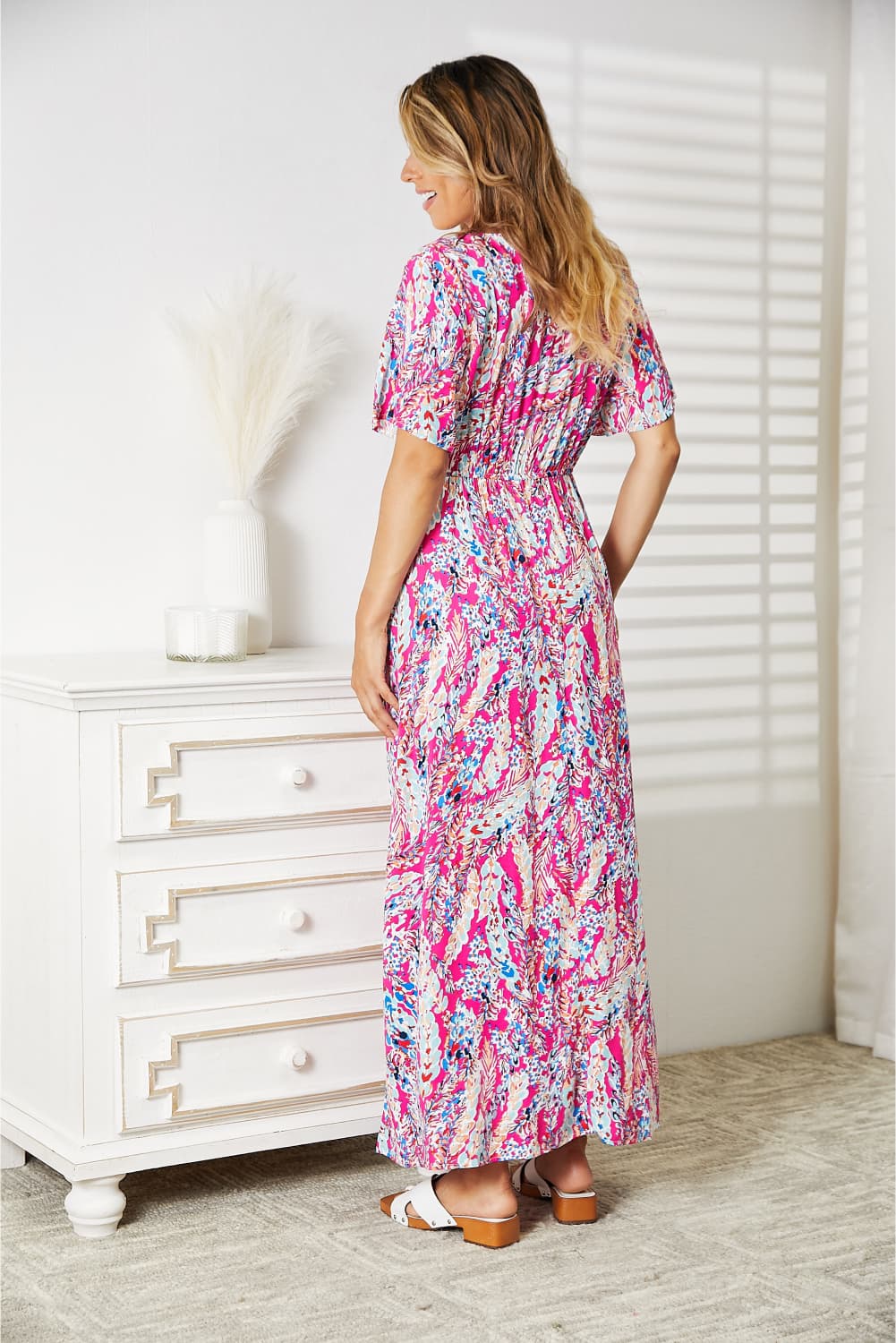 Denia Multicolored V-Neck Maxi Dress