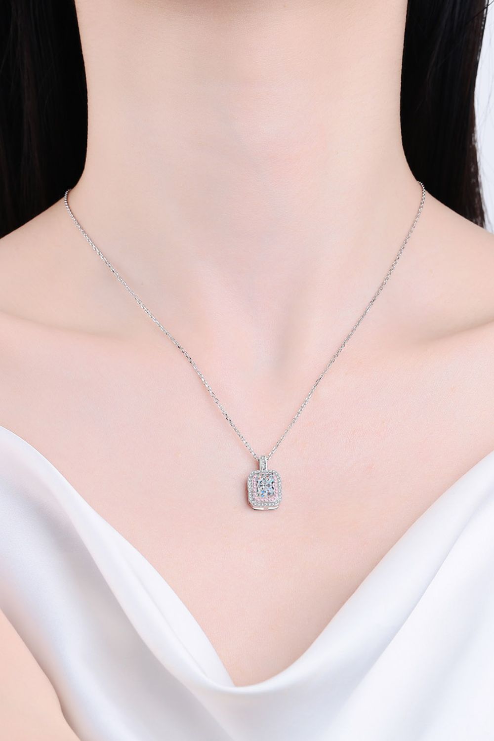 1 Carat Moissanite Geometric Pendant Necklace