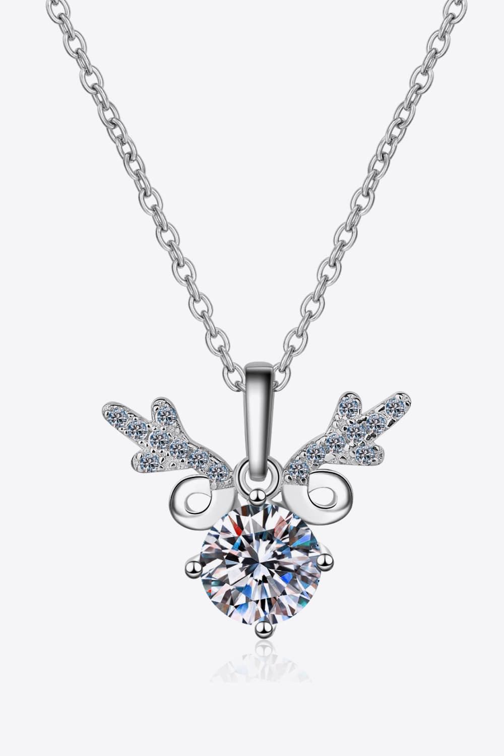 1 Carat Moissanite Reindeer Necklace