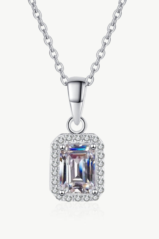 Emerald Cut Moissanite Pendant Necklace