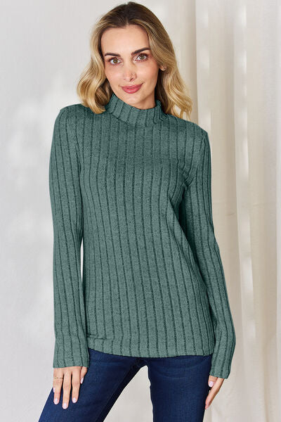 Soft N Pretty Ribbed Mock Neck Top (4 Colors)