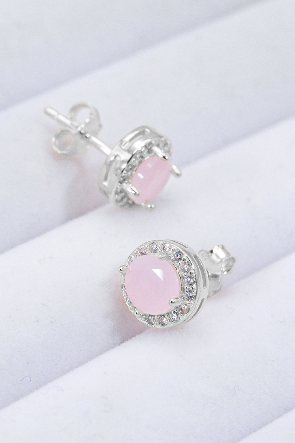 Sterling Silver Rose Quartz Earrings