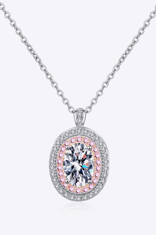 1 Carat Moissanite Oval Pendant Necklace